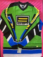 Shift Motocross Super Evo Vintage Jersey Top Large Green Blue Jeff Emig Nos