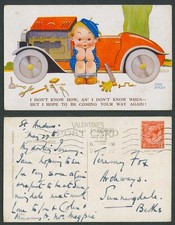 MABEL LUCIE ATTWELL 1932 Old Postcard Hope To Be Coming Your Way Again! Car 1761