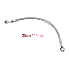 35cm/14" M10 Brake Oil Hose Line Banjo Fitting Stainless Steel End BK