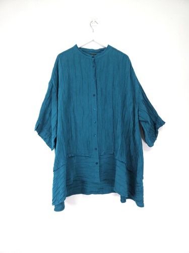 Grizas blouse 2xl blue - blue, linen