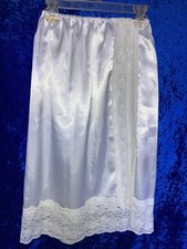 Vtg White Silky Satin & Lace