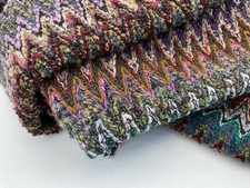 WOOL & CASHMERE LUXURY BOUCLE CHEVRON KNIT 25 COLOUR VARIATION MADE IN ITALY A7