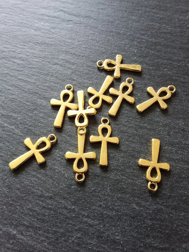Ankh charms gold - 10, or
