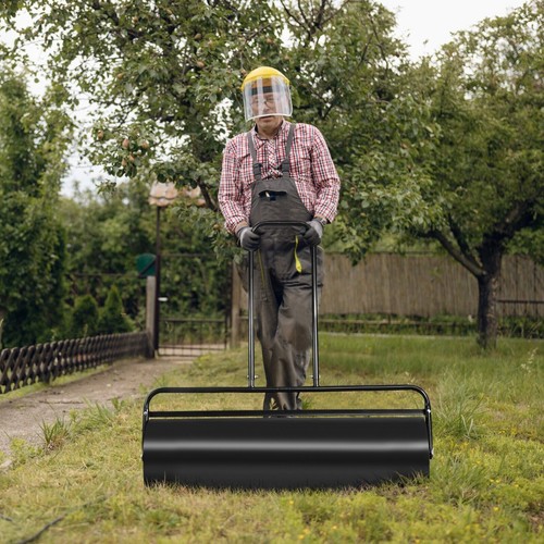 48l steel garden lawn roller - steel,