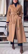 ZARA ZW COLLECTION 100% WOOL COAT CAMEL NEW FW24/25 SIZE S REF. 8491/253
