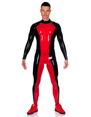 100 latex rubber black red - latex,
