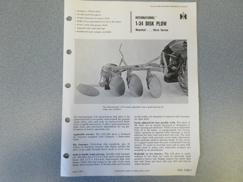 International disc plow 1 - disc,