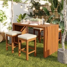 5 Piece Outdoor Bar Set Patio