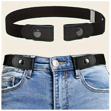 Adjustable No Buckle Belt Seamless & Invisible Unisex Men Women Elastic Belt