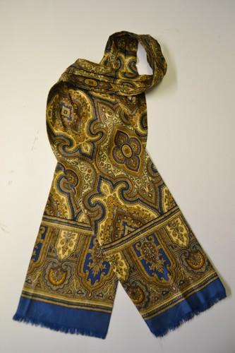 Yellow silk men cravat - silk, /