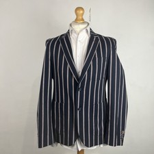 Joe Browns Boating Blazer Blazer Jacket Men's 38R Navy Blue Red Striped Regatta