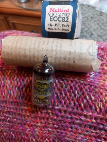 Mullard ecc82 yellow print - mullard,
