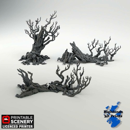 Blasted trees scatter terrain - trees,