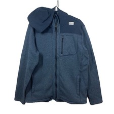 Simms Jacket Mens L Blue Rivershed Full Zip Fleece Sweater Fishing Outdoors Hood