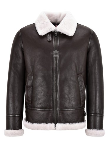 Men sheepskin jacket real - sheepskin,