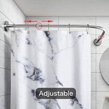 Shower Curtain Rail L Shape Corner Shower Curtain Pole Track Adjustable