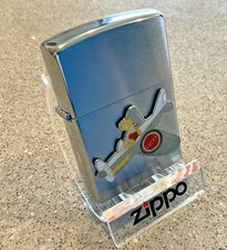 Brand New 2006 ZIPPO Lighter AEROPLANE LUCKY STRIKE Retro Design Brushed Chrome