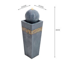 Outdoor Natural Slate Garden Water Feature LED Fountain Electric Statue Decor UK