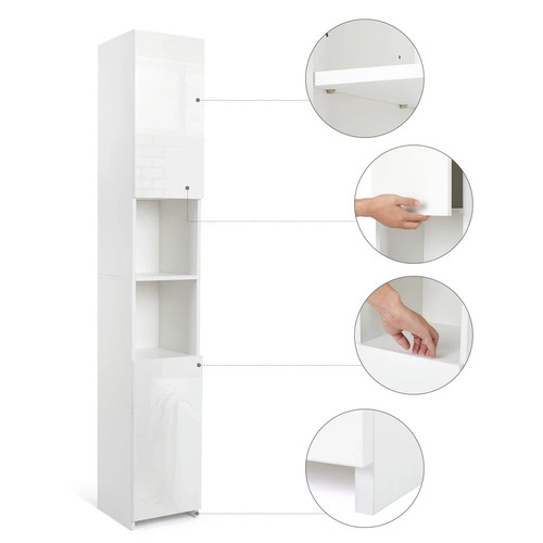 183cm high gloss tall bathroom - 183cm,