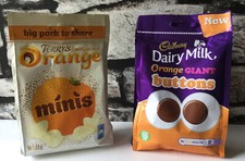 1 X Cadbury's Chocolate Arancione Gigante Bottoni & Terrys Arancio Bianco Minis