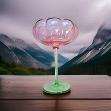 Pink and Green Stemmed Martini