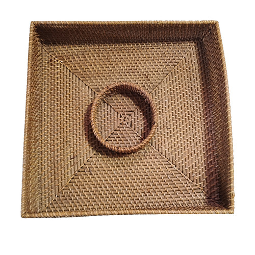 Large wicker square basket - large,