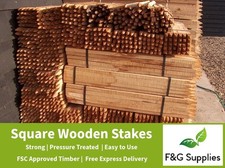 25 x Square Wooden Tree Stakes
