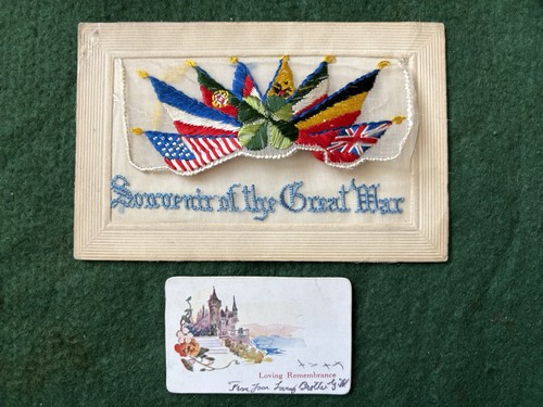 Ww1 silk postcard - postcard,, “