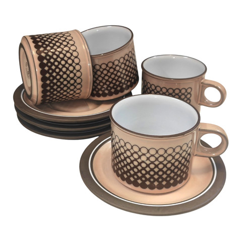 Hornsea coral tea cups - hornsea,