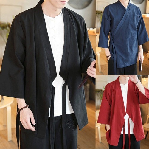 Men japanese kimono jacket - men's,