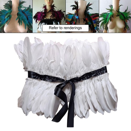 Faux feather shrug shawl - shrug, plume