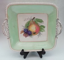 Square Cake Or Sandwich Plate Pear Design Soho Pottery Ambassador Ware Vintage