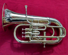 Euphonium Jazz 4 Valve Tuba Music Instrument Brass Made Bb/F Pitch Silve Polish