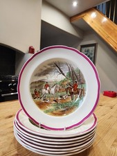 Spode Herring Hunting scene 9" rimmed soup bowl (s)