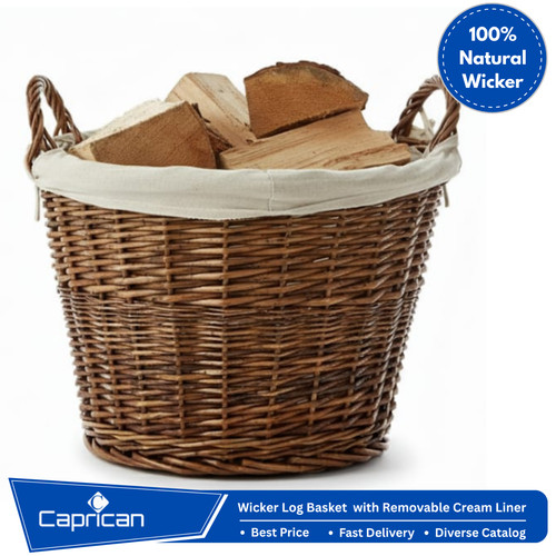 Wicker log basket - wicker,