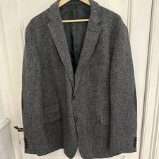 M&S Luxury Moon Tweed Herringbone Jacket Wool Mens Size Medium 48” Unworn