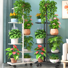 6 Tier Metal Plant Stand Indoor Outdoor Garden Flower Pot Shelf Display Rack