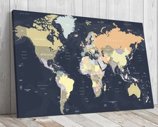 World map full colour blue