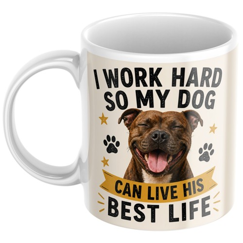 Staffy dog gift mug - for, him