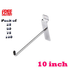 10 INCH 10" SLATWALL SLAT BOARD HOOKS ACCESSORY SINGLE PRONG SHOP RETAIL DISPLAY
