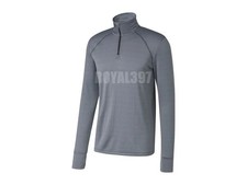 Crivit Thermal Sports Top Black Grey Men’s Size S-XL - 1/4 Zip Thumb Holes