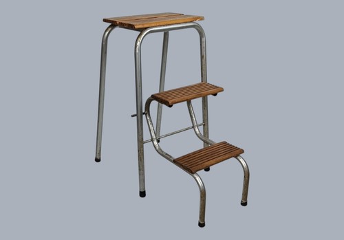 Mid century step ladder - ladder, iron