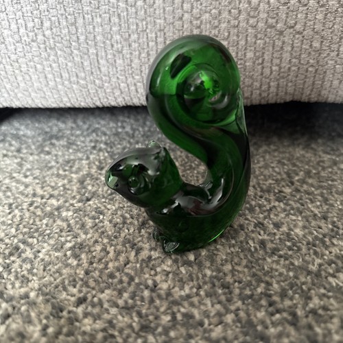 Vintage hand blown green art - hand,