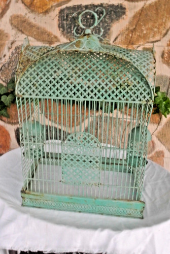 Antique ornate birdcage - antique,