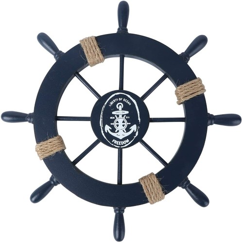 Wooden ship wheel - wooden, nautical