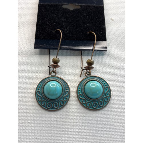 Drop earrings bronze faux