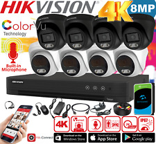8MP HIKVISION 4K CCTV COLORVU AUDIO SYSTEM OUTDOOR CAMERA SECURITY DVR 8CH 4CH