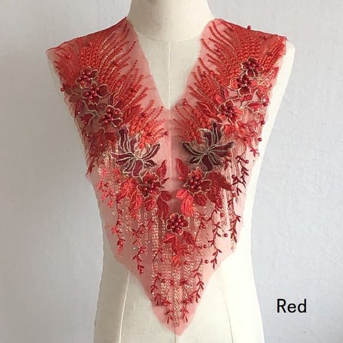 Embroidered beaded lace flower - embroidered,