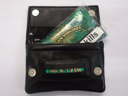 Leather tobacco pouch - leather,
