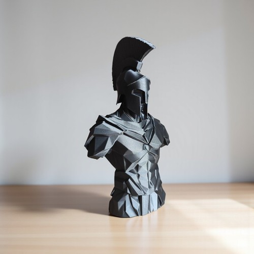 Low poly spartan warrior bust - warrior,